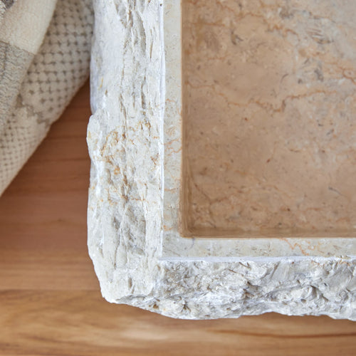 Tikamoon Marmeren waskom in cream b. 50 cm - Beige