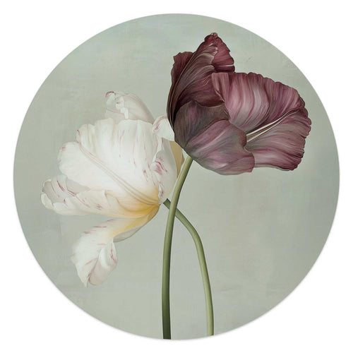Reinders Tulpen glasschilderij -  groen - woonkamer - Ø 50cm