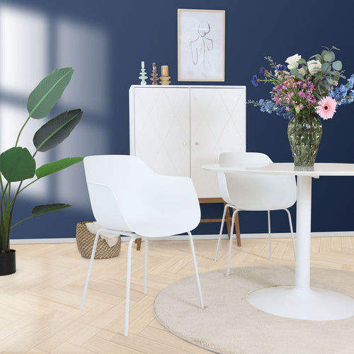 Nolon Nora-Puk Eetkamerstoelen Set van 2 - Wit - Wit Onderstel - vtwonen shop