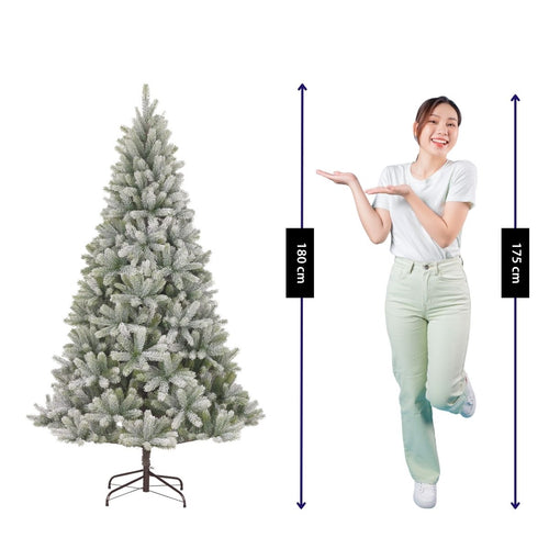 Black Box Trees Nagoya Kerstboom met Ingebouwde LED-Verlichting, Timer en Dimfunctie - Kerstversiering met Scharnierconstructie - Kunstboom Besneeuwd