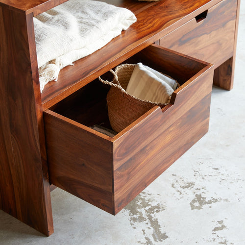 Tikamoon Massief palissander badmeubel 110 cm - Bruin - vtwonen shop