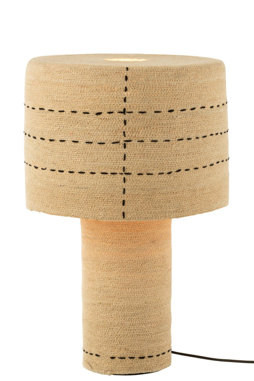 J-Line lamp Stippellijnen - zeegras - naturel/zwart
