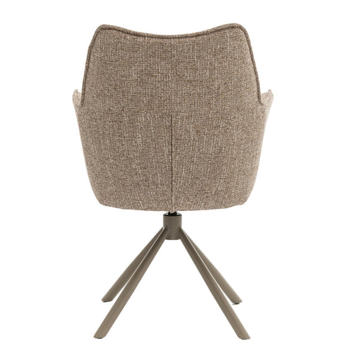 DÉJA Living Eetkamerstoel Zayn - Taupe/Taupe - Draaibaar - Set van 2 - vtwonen shop