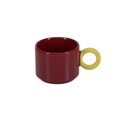 Ona - Beker 28cl burgundy pink/mustard yellow Lou