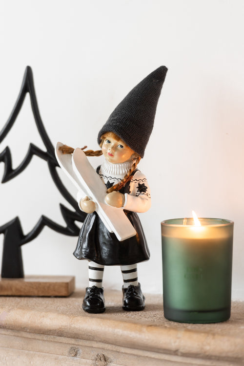 J-Line decoratie Denneboom Op Voet  - aluminium/hout - zwart - small - vtwonen shop