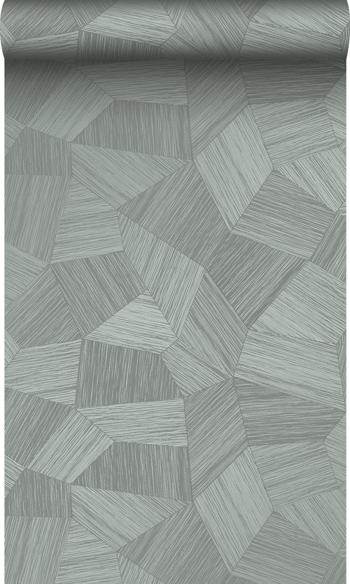 Origin Wallcoverings eco-texture vliesbehang grafisch 3D motief blauw grijs - 0.53 x 10.05 m - 347820 - vtwonen shop