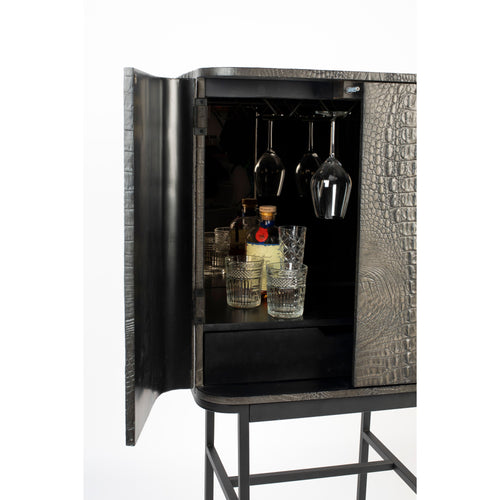 Bold Monkey Ava Morgana kast/ drankkast/ wijnkast krokodil - Grijs - vtwonen shop