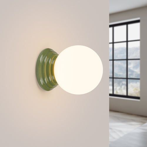 Sollux Lighting Wandlamp ZORI groen IP44 - 12x16x12cm
