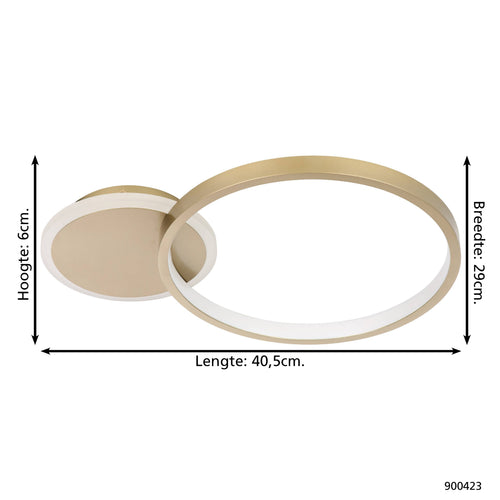 EGLO plafondlamp Gafares - led - 40,5 cm - goud/wit - dimbaar - vtwonen shop