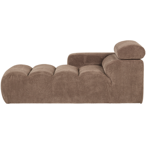 WOOOD chaise longue element arm links Novi - Ribstof - Taupe - 86x109x173 - vtwonen shop