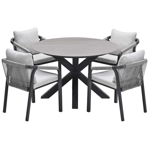 Garden Impressions tuinset Tarera - Duuk - taupe - Ø120 cm - 5-delig