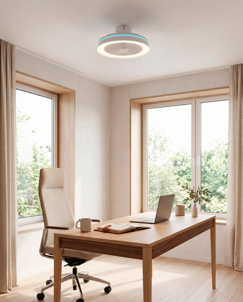 EGLO plafondlamp met ventilator Vallonia - wit