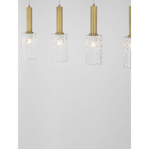 Nova Luce CERTA Hanglamp voor aan het plafond, transparant, gestructureerd, goudkleurig, E27, 4x12W