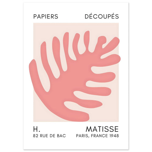 Artfulprints  Matisse – Coral bloom taupe   poster 50x70 cm