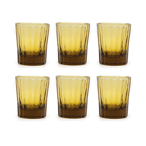 Brût Homeware espresso glas Reed - set van 6 - amber - vtwonen shop