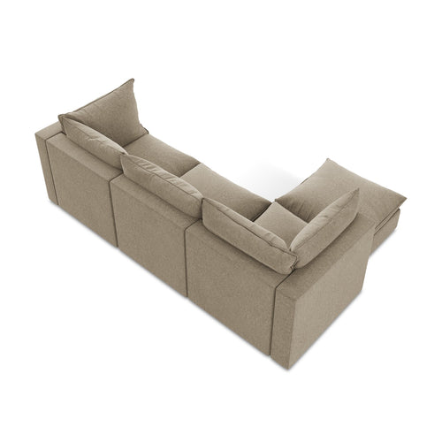 LaMiaSofa hoekbank links Ravenna - velours - beige - 255x165x77