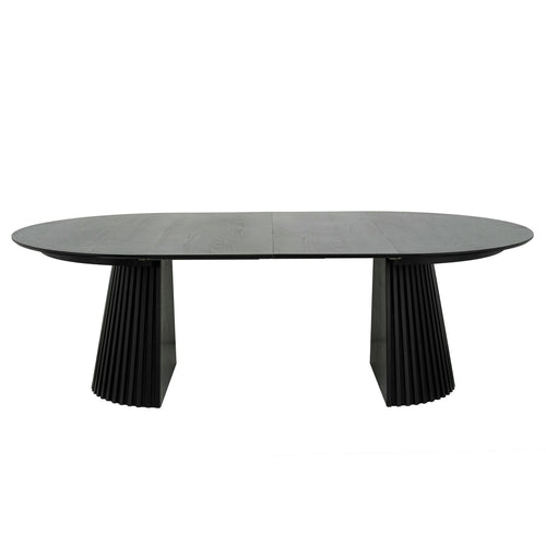 Furnhouse uitschuifbare eettafel Svendborg - Zwart - Ø 140/240x140 cm