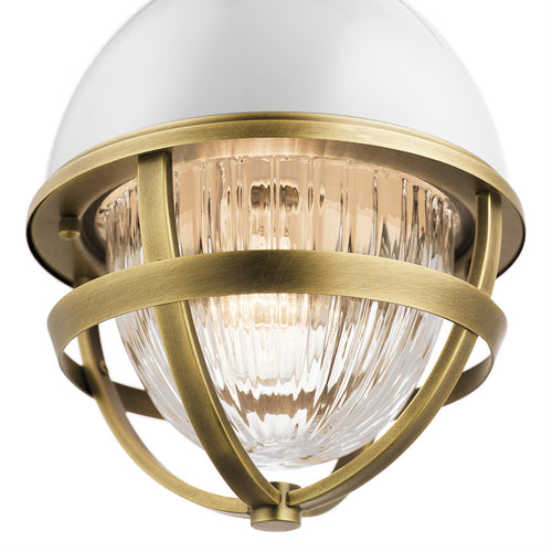 Elstead Kichler Tollis Globe Hanglamp Plafondlamp Natuurlijk Messing & Wit