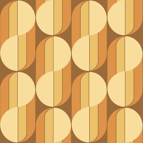 ESTAhome behang retro ornamenten oranje en bruin - 50 x 900 cm - 131591 - vtwonen shop