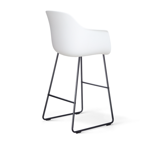 Nolon Nino-Liz barkruk wit met warm oker zitkussen - zwart onderstel - 75 cm