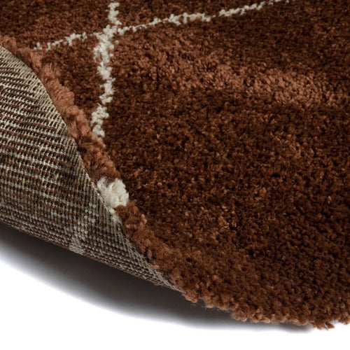 Interieur05 Berber vloerkleed rond hoogpolig Roest/Cream - scandinavisch - nea - 160 x 160 cm - vtwonen shop