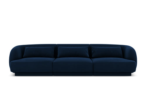 Cosmopolitan Design Bank Tulum 3-zits, flueel, koningsblauw - 90x255x70cm