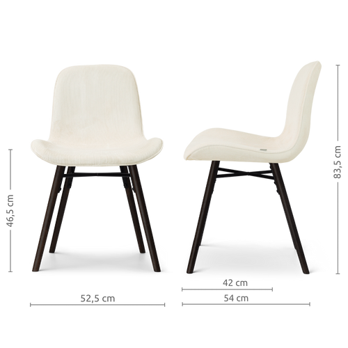 Nolon Nena-Fé Eetkamerstoel Rib Beige - Zwart Houten Onderstel - vtwonen shop