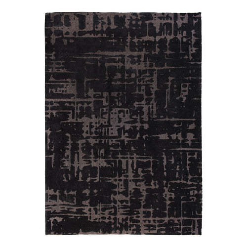 Louis De Poortere binnen & buiten machinewasbaar vloerkleed Structures Baobab van 70% gerecycled PET - zwart - 80x150cm
