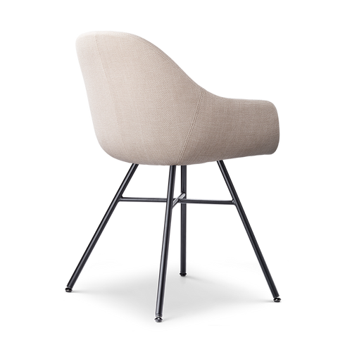 Nolon Noa-Mae Eetkamerstoel Beige - Armleuning - Zwarte Poten