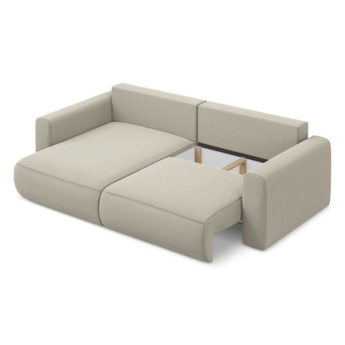LaMiaSofa hoekbank links Perugia - velours - parel - 240x149x82