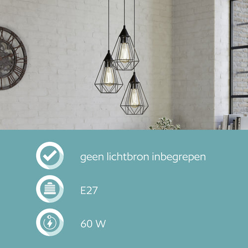 EGLO hanglamp Tarbes - e27 - ø 31 cm - zwart