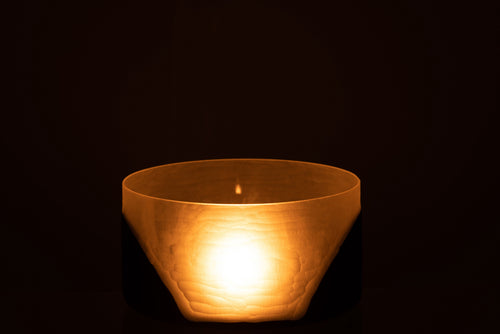 J-Line windlicht Circulo Plat - glas - zwart - transparant - vtwonen shop