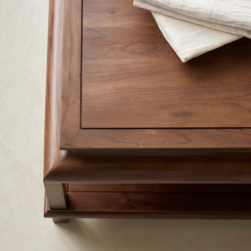 Tikamoon Vierkante salontafel van massief acacia - Donkerbruin - vtwonen shop