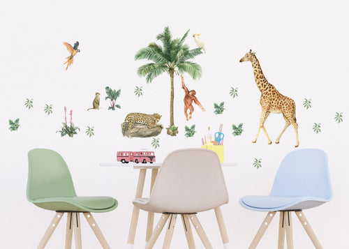 Sanders & Sanders muursticker jungle dieren jungle groen - 65 x 42.5 cm - 601343