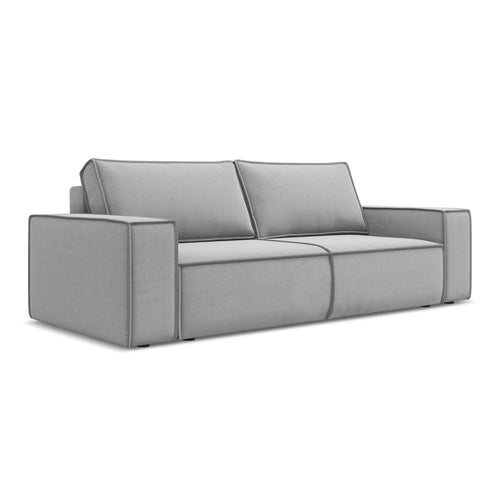 LaMiaSofa 3-zits slaapbank Livorno - velours - grijs - 255x105x85