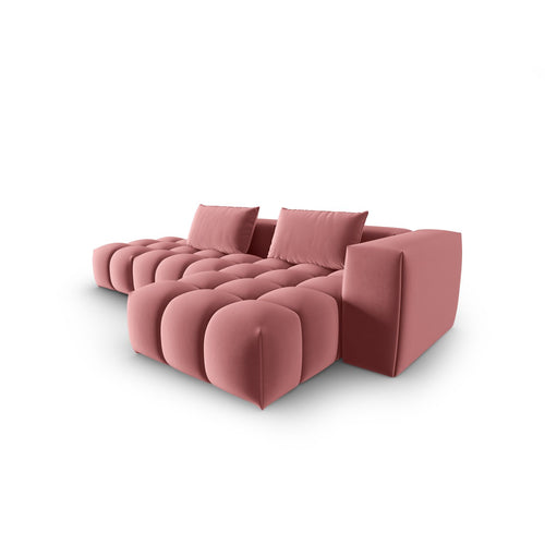 Cosmopolitan Design - Modulaire hoekbank rechts Verona 4-zits, flueel flamingo - 145x265x70cm