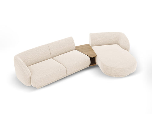 Micadoni Rechte modulaire bank Miley 3-zits, chenille, lichtbeige - 178x303x70cm