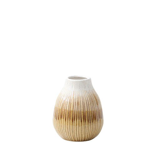 Sia Deco Vaas Decoratief - geel, beige en wit - keramiek - H18 - vtwonen shop