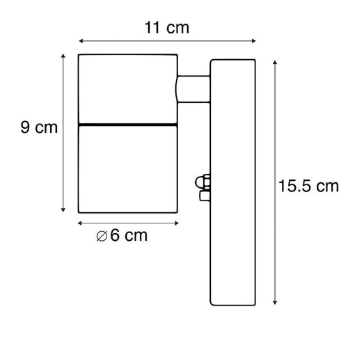 Ylumen buitenlamp Sense - 1 lichts - 11  x 15.5   cm - zwart - vtwonen shop