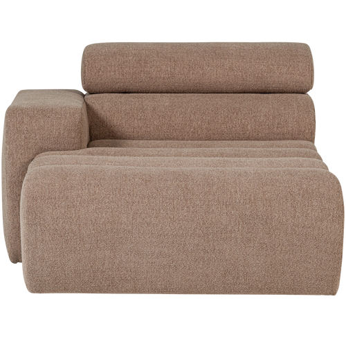 WOOOD chaise longue element arm links Novi - Polyester - Taupe - 86x109x173 - vtwonen shop