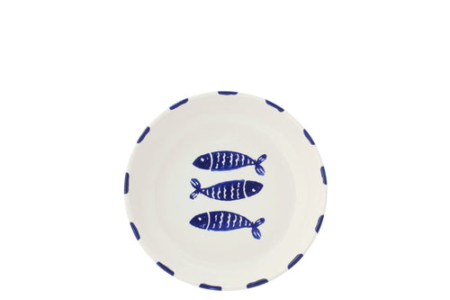 J-Line bord Diep Vis - keramiek - donkerblauw