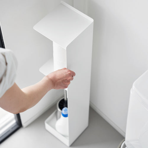 Yamazaki Tower Toiletrolhouder op wielen smal - Wit - vtwonen shop