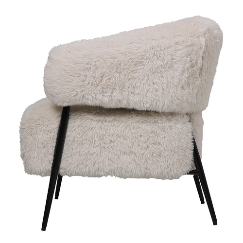 DÉJA Living Fauteuil Bogo Fluffy - Beige Stof - 86x74x78cm - vtwonen shop
