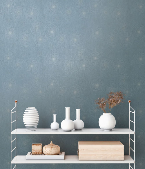 A.S. Création behang terrazzo blauw, zilver en grijs - 53 cm x 10.05 m - AS-388182 - vtwonen shop