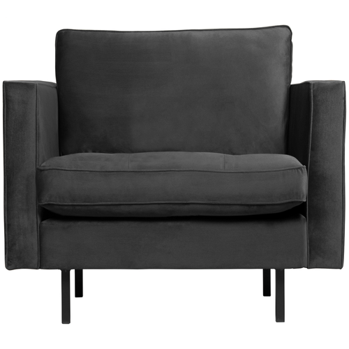 BePureHome classic fauteuil Rodeo - Velvet - Antraciet - 83x98x88 - vtwonen shop