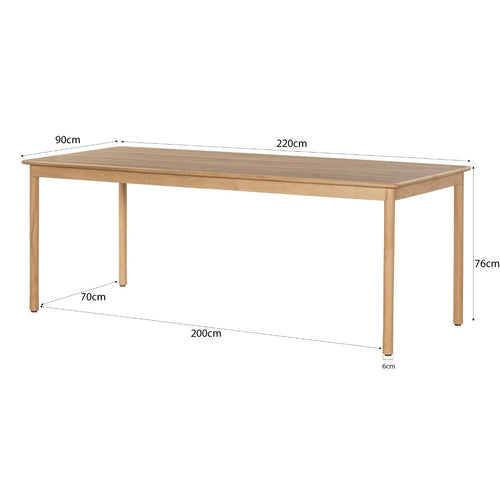 Livingfurn eetkamertafel Tobago - bruin - 90x220x76