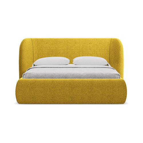 LaMiaSofa Bed met opbergruimte Trieste - chenille stof - mosterd - 230x215x110