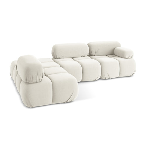 LaMiaSofa hoekbank links Sanremo - velours - lichtbeige - 285x190x70