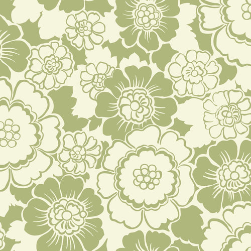 ESTAhome behang retro bloemen groen - 50 x 900 cm - 131525 - vtwonen shop
