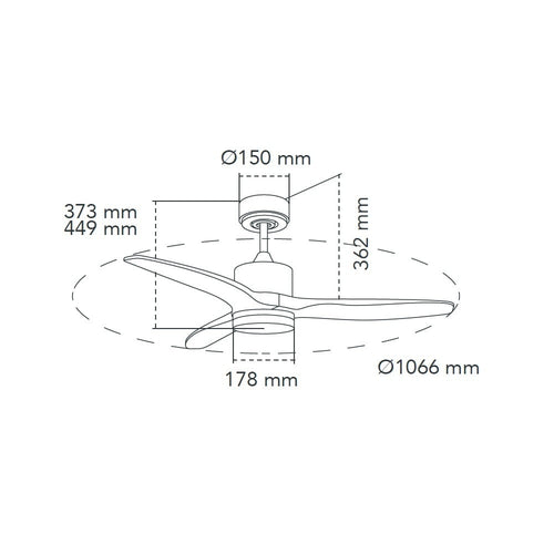 CristalRecord plafondventilator Terre - 1 lichts - 106.6  x 44.9   cm - wit bruin - vtwonen shop